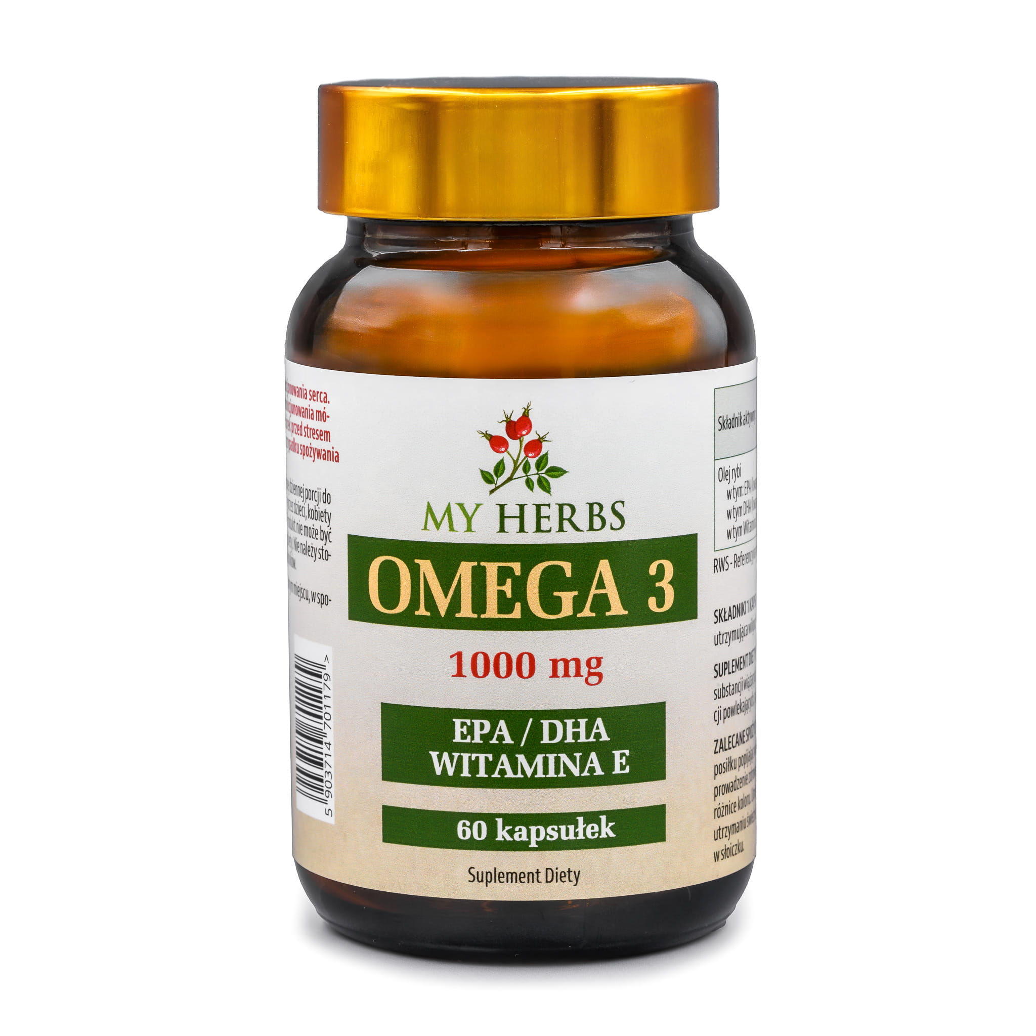 My Herbs Omega 3 1000 mg EPA DHA + Witamina E – 60 Kapsułek