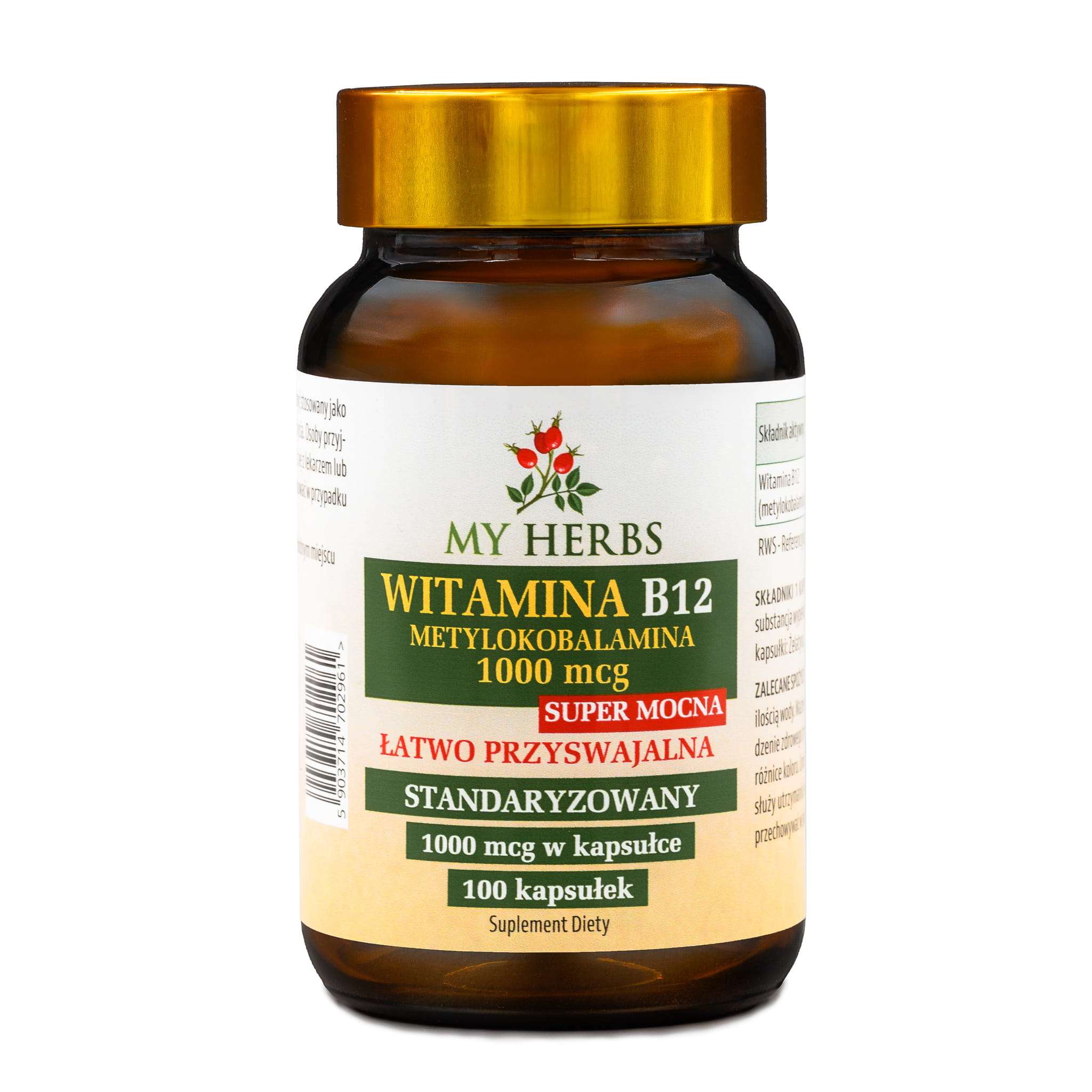 My Herbs Witamina B12 Metylokobalamina 1000 mcg 100 kapsułek – suplement diety