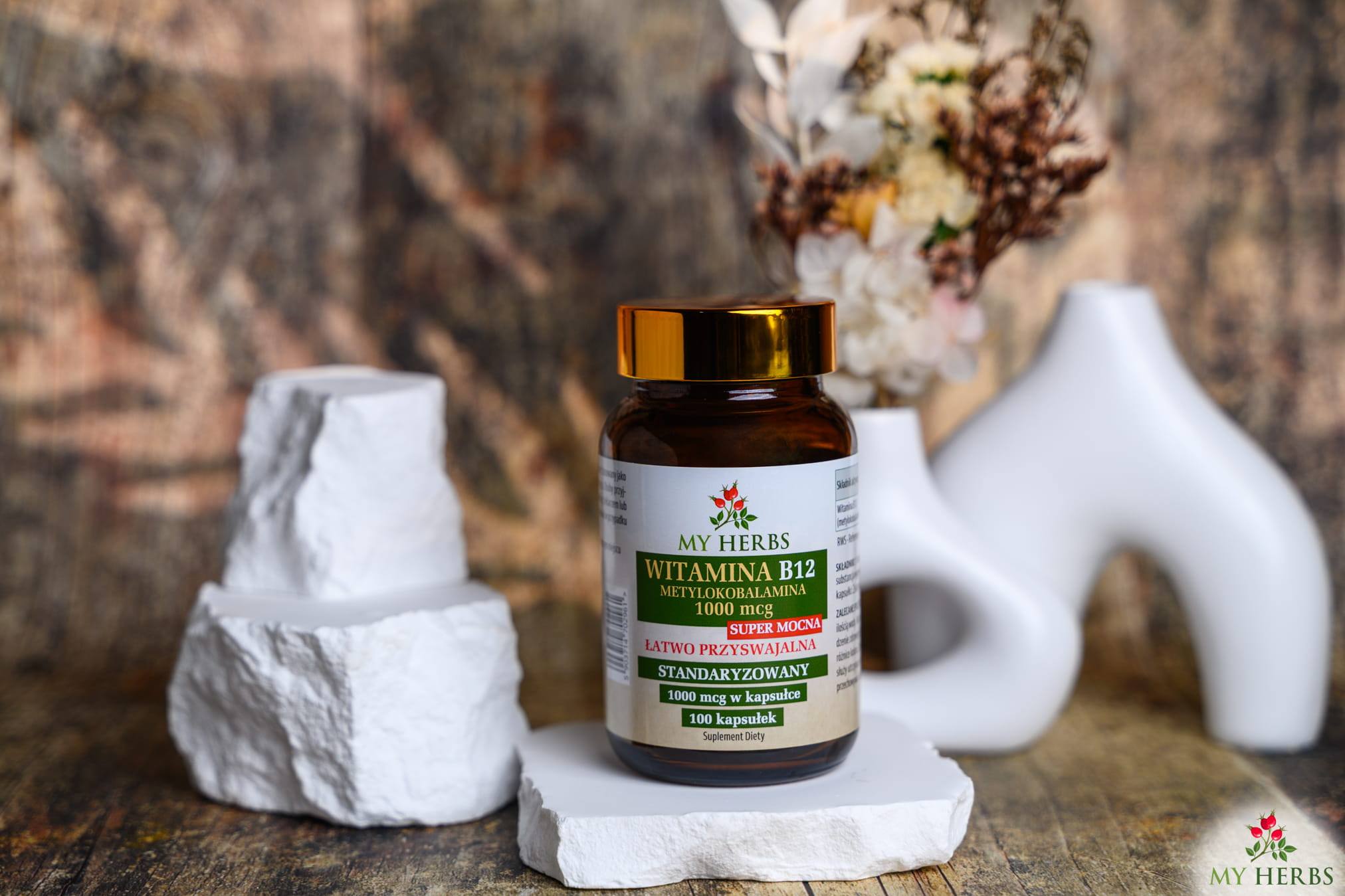 My Herbs Witamina B12 Metylokobalamina 1000 mcg w aranżacji