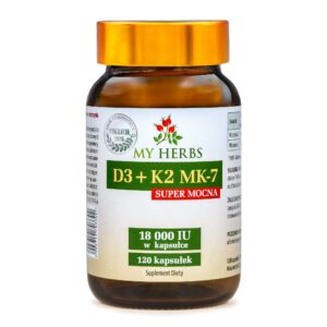 D3 + K2 MK-7 Super Mocna 18 000 IU 120 kapsułek My Herbs