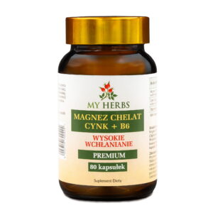 Magnez Chelat + Cynk + B6 My Herbs – 80 kapsułek