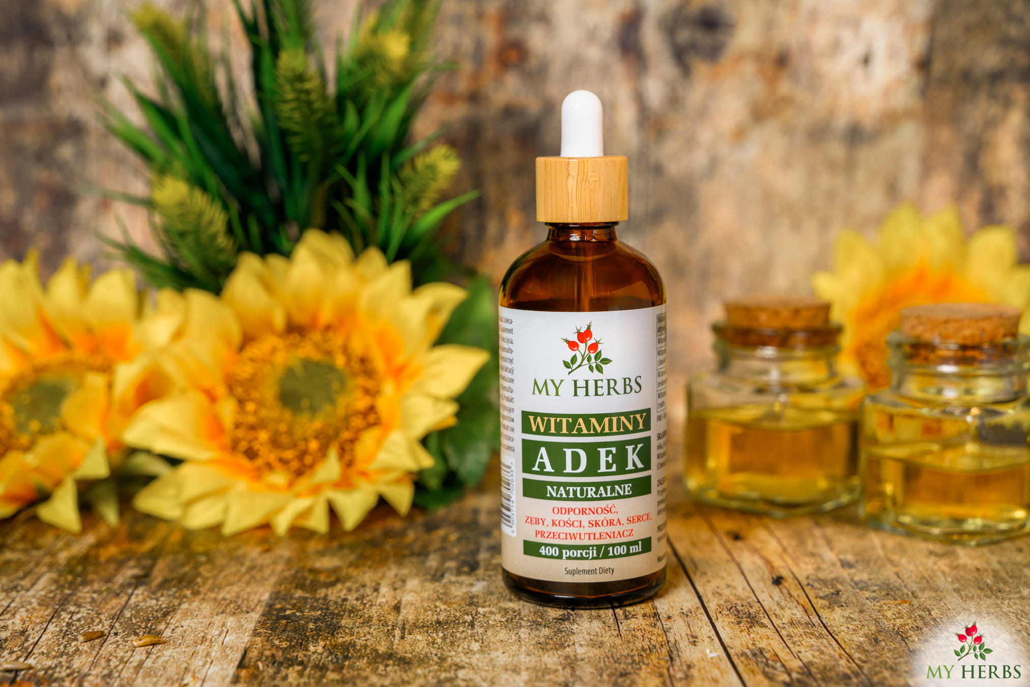 My Herbs Witaminy A D E K Naturalne 100 ml – zdjęcie aranżacyjne