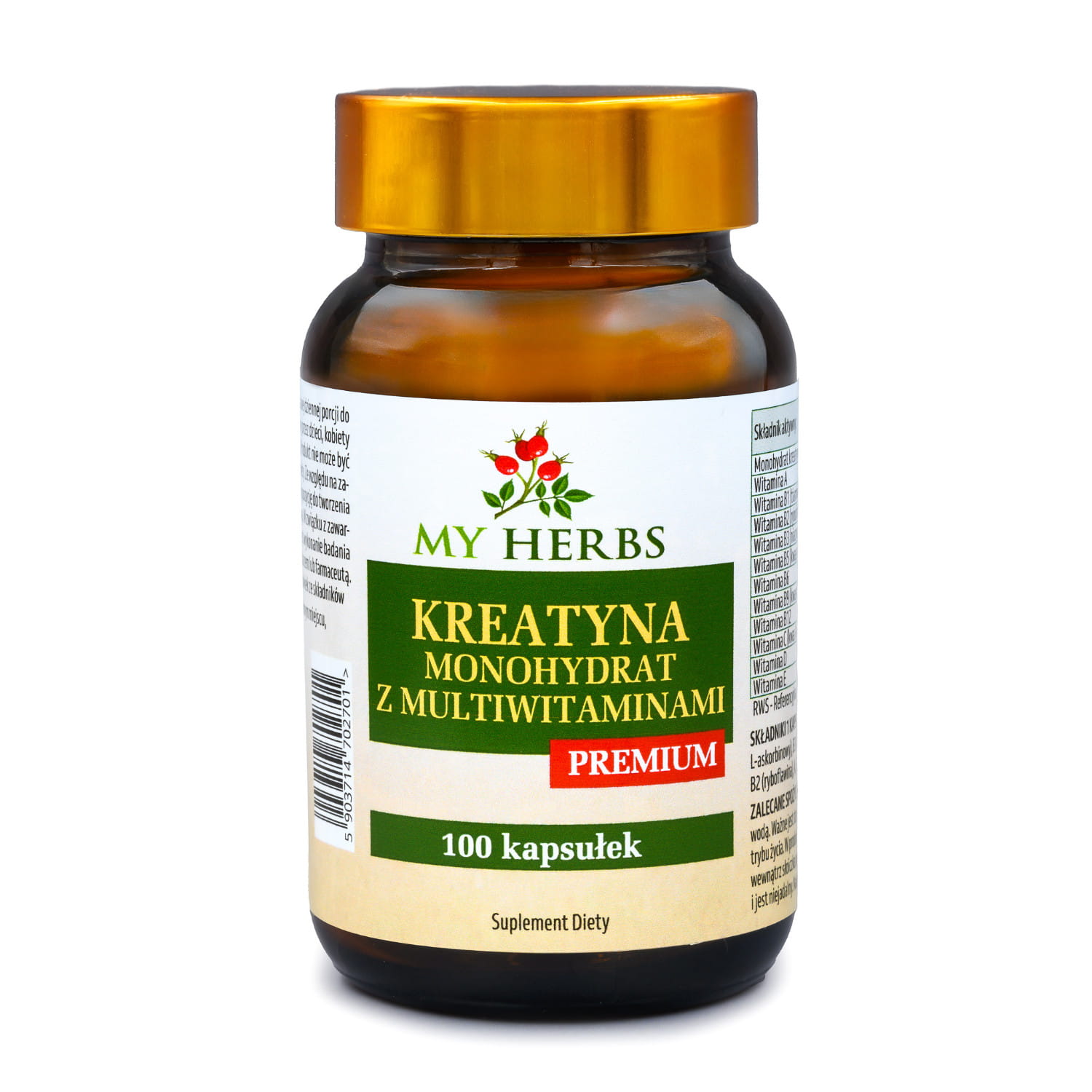 My Herbs Kreatyna Monohydrat z Multiwitaminami Premium 100 kapsułek